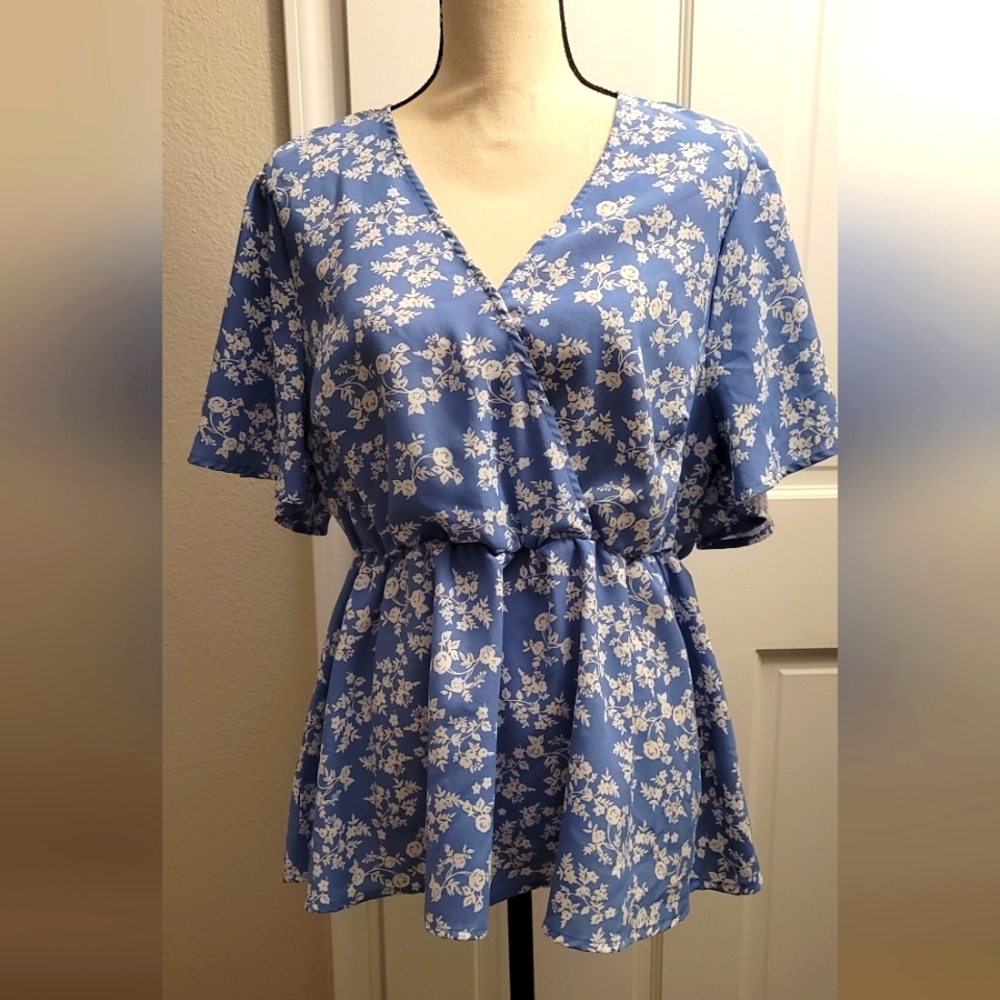 Floral baby doll blouse